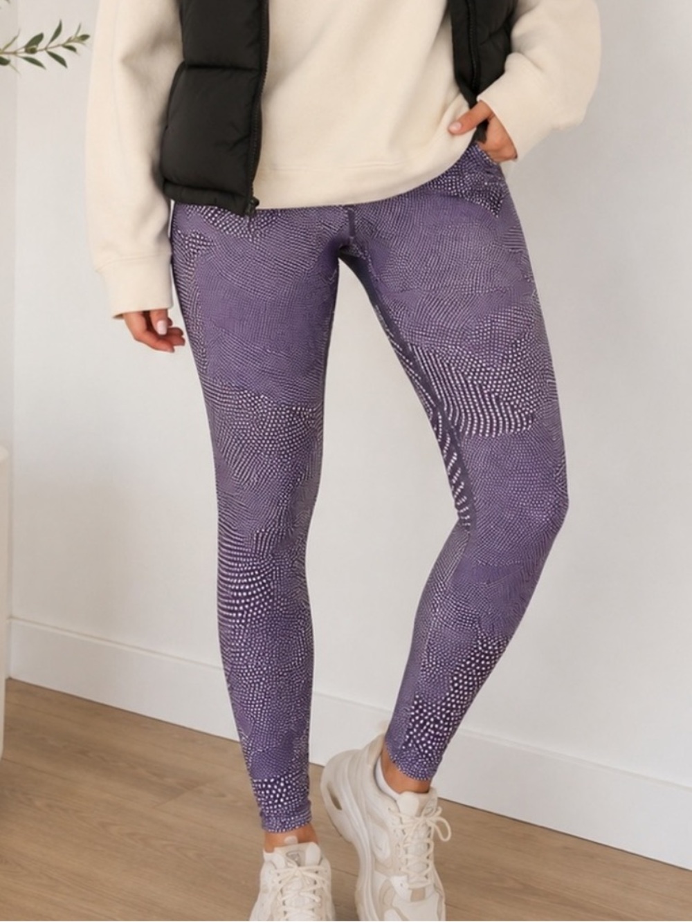 CC Boutique Purple High Rise Workout Leggings Geometric Print M